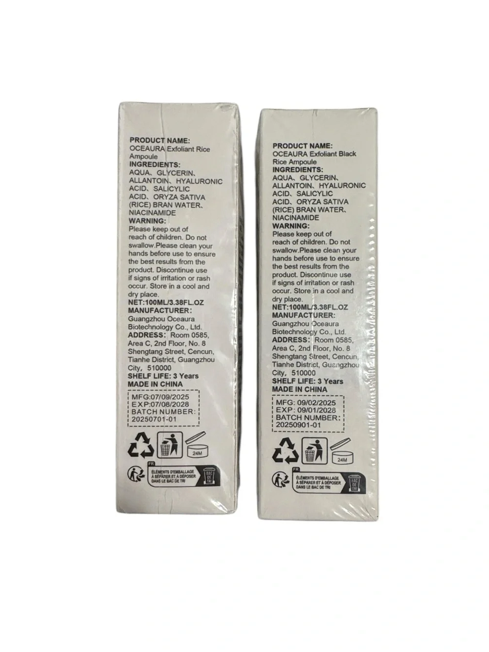 Exfoliant Rice and black rice ampoule skin treatment